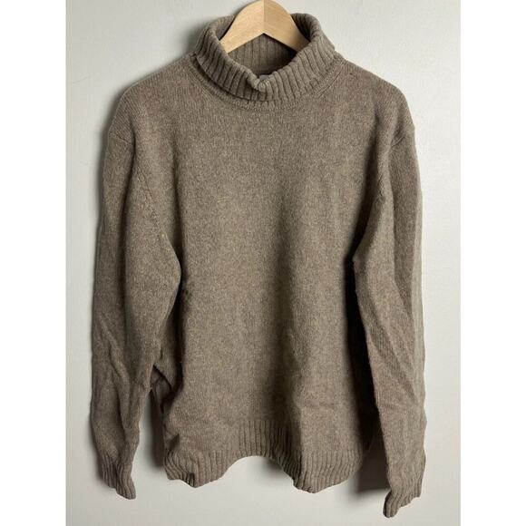 Zara Wool Blend Turtleneck Sweater Taupe Brown Knit Pullover Size XL Women’s - Picture 1 of 5